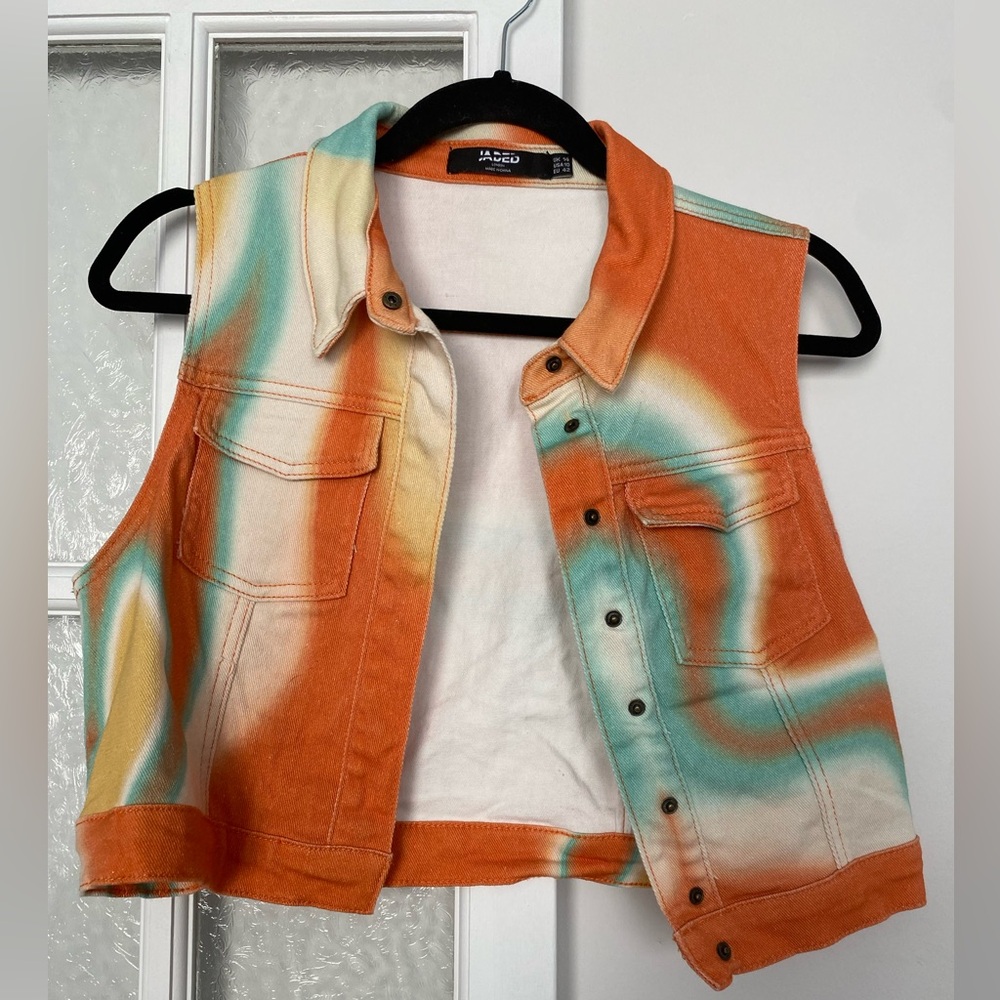Jaded London Tie Dye Style Denim Vest